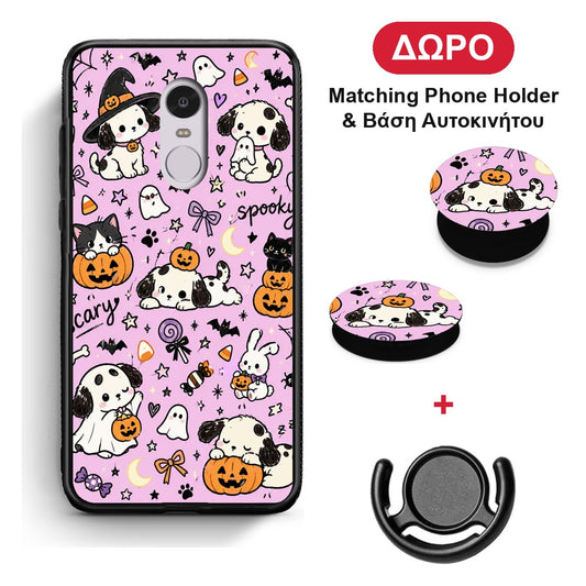Halloween Puppies and Friends on Lilac - Xiaomi Redmi Note 4 / 4X θήκη + Δώρο Phone Holder & Βάση Αυτοκινήτου