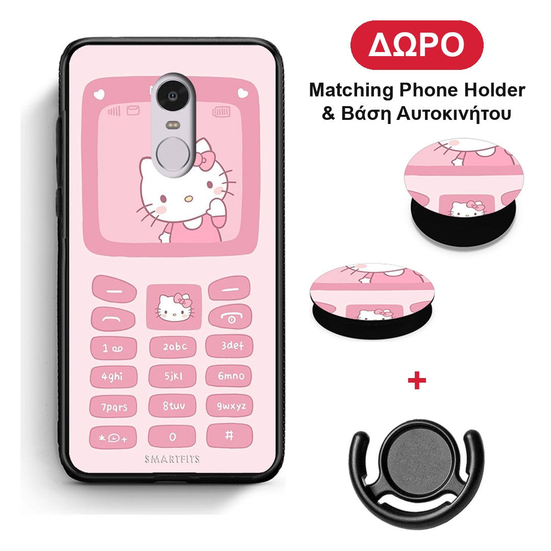 Hello Kitten - Xiaomi Redmi Note 4 / 4X θήκη + Δώρο Phone Holder & Βάση Αυτοκινήτου