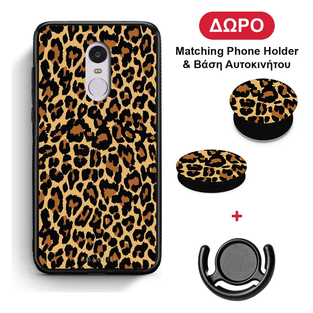 Animal Leopard - Xiaomi Redmi Note 4 / 4X θήκη + Δώρο Phone Holder & Βάση Αυτοκινήτου