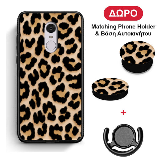 Leopard Print Tan Small - Xiaomi Redmi Note 4 / 4X θήκη + Δώρο Phone Holder & Βάση Αυτοκινήτου