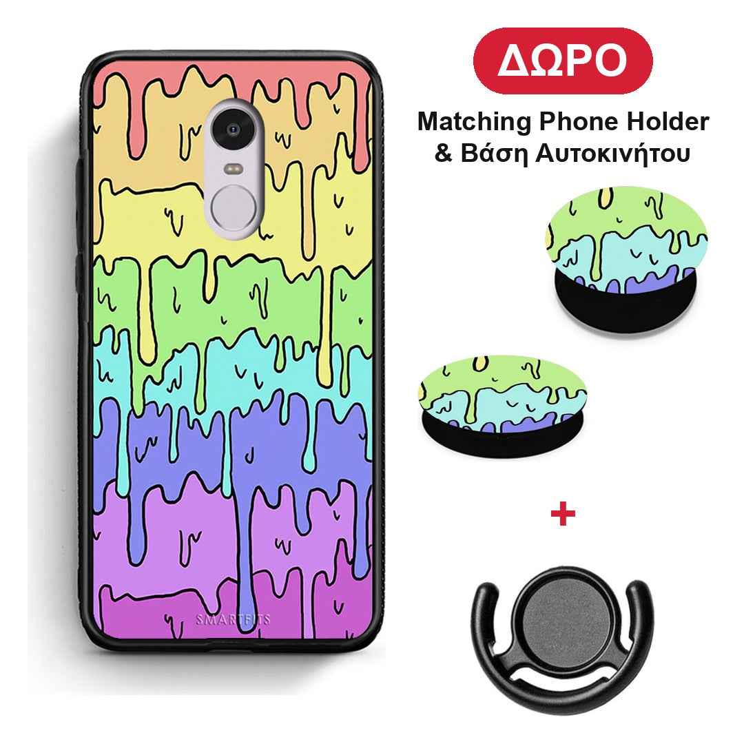 Melting Rainbow - Xiaomi Redmi Note 4 / 4X θήκη + Δώρο Phone Holder & Βάση Αυτοκινήτου