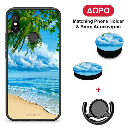 Beautiful Beach - Xiaomi Redmi Note 6 Pro θήκη + Δώρο Phone Holder & Βάση Αυτοκινήτου