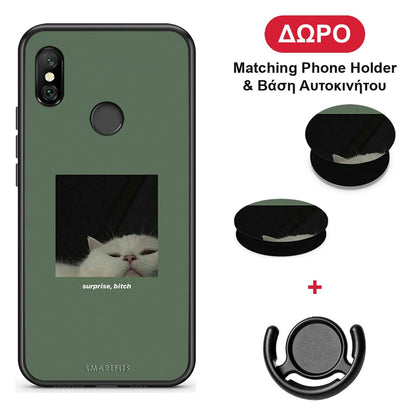 Bitch Surprise - Xiaomi Redmi Note 6 Pro θήκη + Δώρο Phone Holder & Βάση Αυτοκινήτου