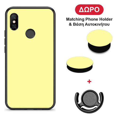 Butter Yellow - Xiaomi Redmi Note 6 Pro θήκη + Δώρο Phone Holder & Βάση Αυτοκινήτου