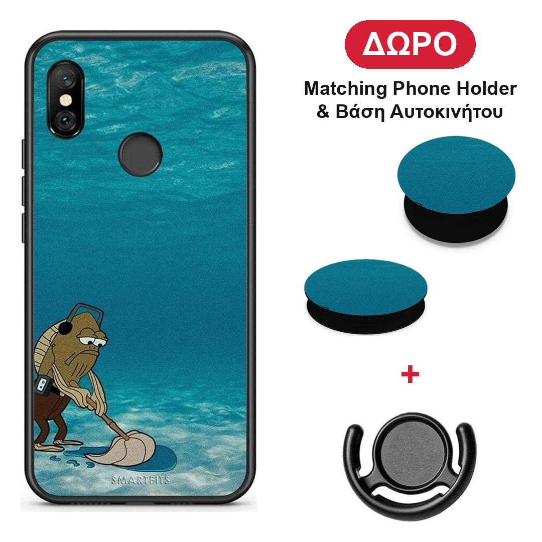 Clean The Ocean - Xiaomi Redmi Note 6 Pro θήκη + Δώρο Phone Holder & Βάση Αυτοκινήτου