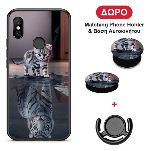 Cute Tiger - Xiaomi Redmi Note 6 Pro θήκη + Δώρο Phone Holder & Βάση Αυτοκινήτου
