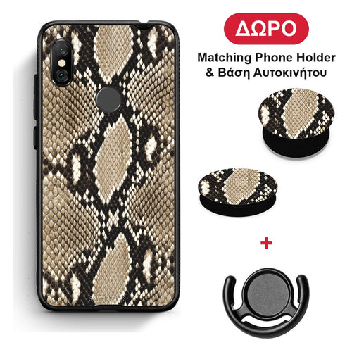 Animal Fashion Snake - Xiaomi Redmi Note 6 Pro θήκη + Δώρο Phone Holder & Βάση Αυτοκινήτου