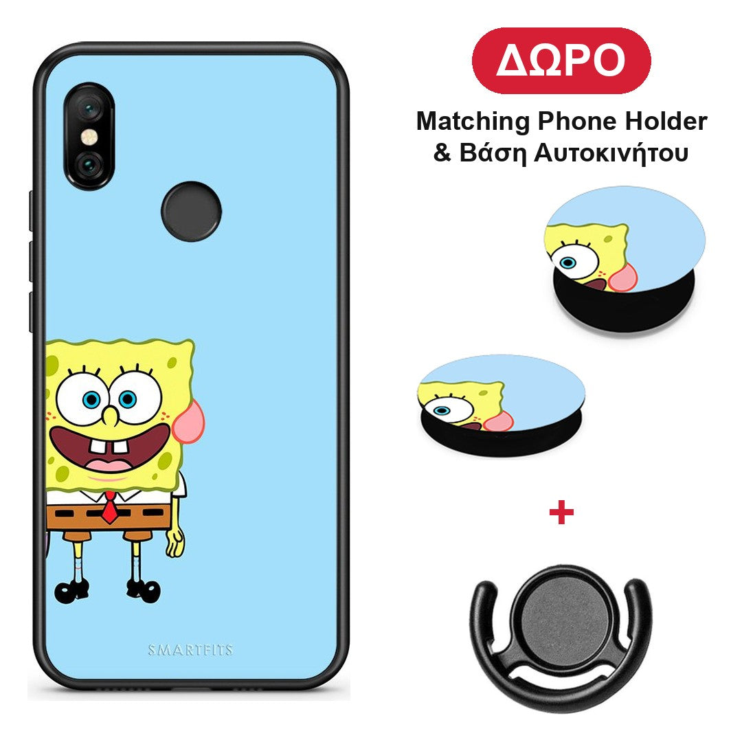 Friends Bob - Xiaomi Redmi Note 6 Pro θήκη + Δώρο Phone Holder & Βάση Αυτοκινήτου