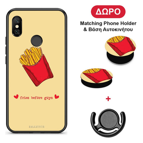 Fries Before Guys - Xiaomi Redmi Note 6 Pro θήκη + Δώρο Phone Holder & Βάση Αυτοκινήτου