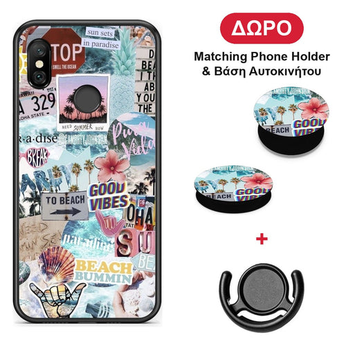 Summer Vibes - Xiaomi Redmi Note 6 Pro θήκη + Δώρο Phone Holder & Βάση Αυτοκινήτου