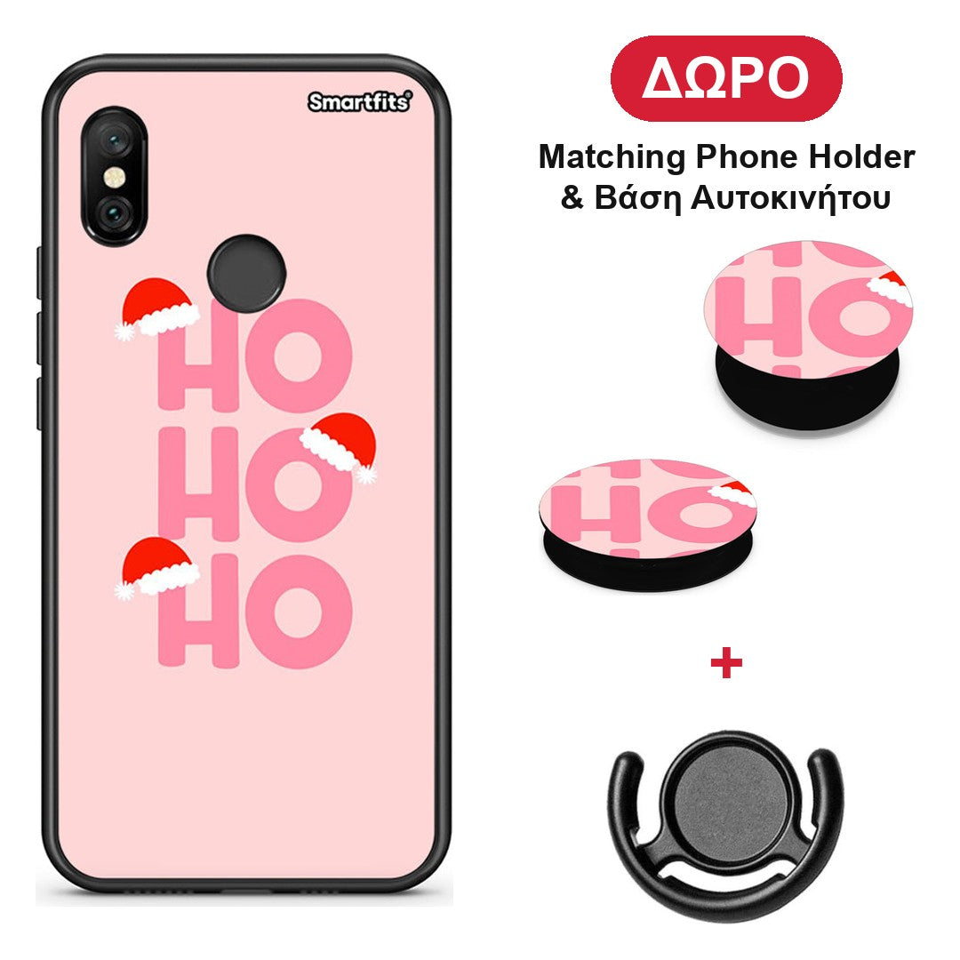 Xmas Ho Ho Ho - Xiaomi Redmi Note 6 Pro θήκη + Δώρο Phone Holder & Βάση Αυτοκινήτου