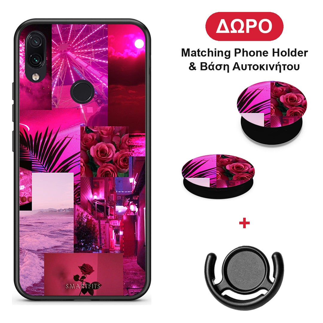 Collage Red Roses - Xiaomi Redmi Note 7 θήκη + Δώρο Phone Holder & Βάση Αυτοκινήτου