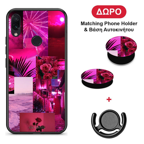 Collage Red Roses - Xiaomi Redmi Note 7 θήκη + Δώρο Phone Holder & Βάση Αυτοκινήτου