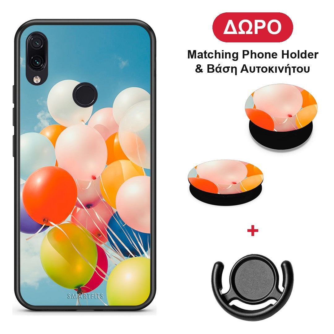 Colorful Balloons - Xiaomi Redmi Note 7 θήκη + Δώρο Phone Holder & Βάση Αυτοκινήτου