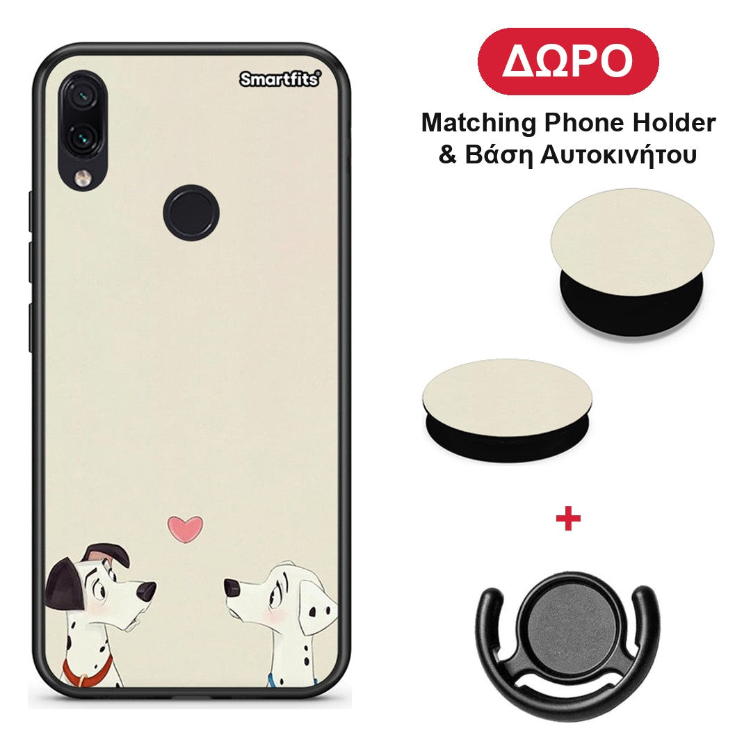 Dalmatians Love - Xiaomi Redmi Note 7 θήκη + Δώρο Phone Holder & Βάση Αυτοκινήτου