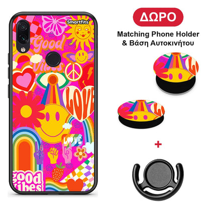 Hippie Love - Xiaomi Redmi Note 7 θήκη + Δώρο Phone Holder & Βάση Αυτοκινήτου