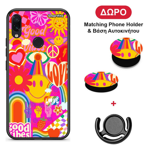 Hippie Love - Xiaomi Redmi Note 7 θήκη + Δώρο Phone Holder & Βάση Αυτοκινήτου