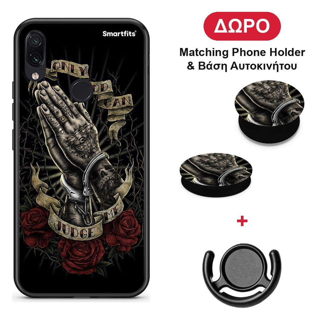 Judge By God - Xiaomi Redmi Note 7 θήκη + Δώρο Phone Holder & Βάση Αυτοκινήτου