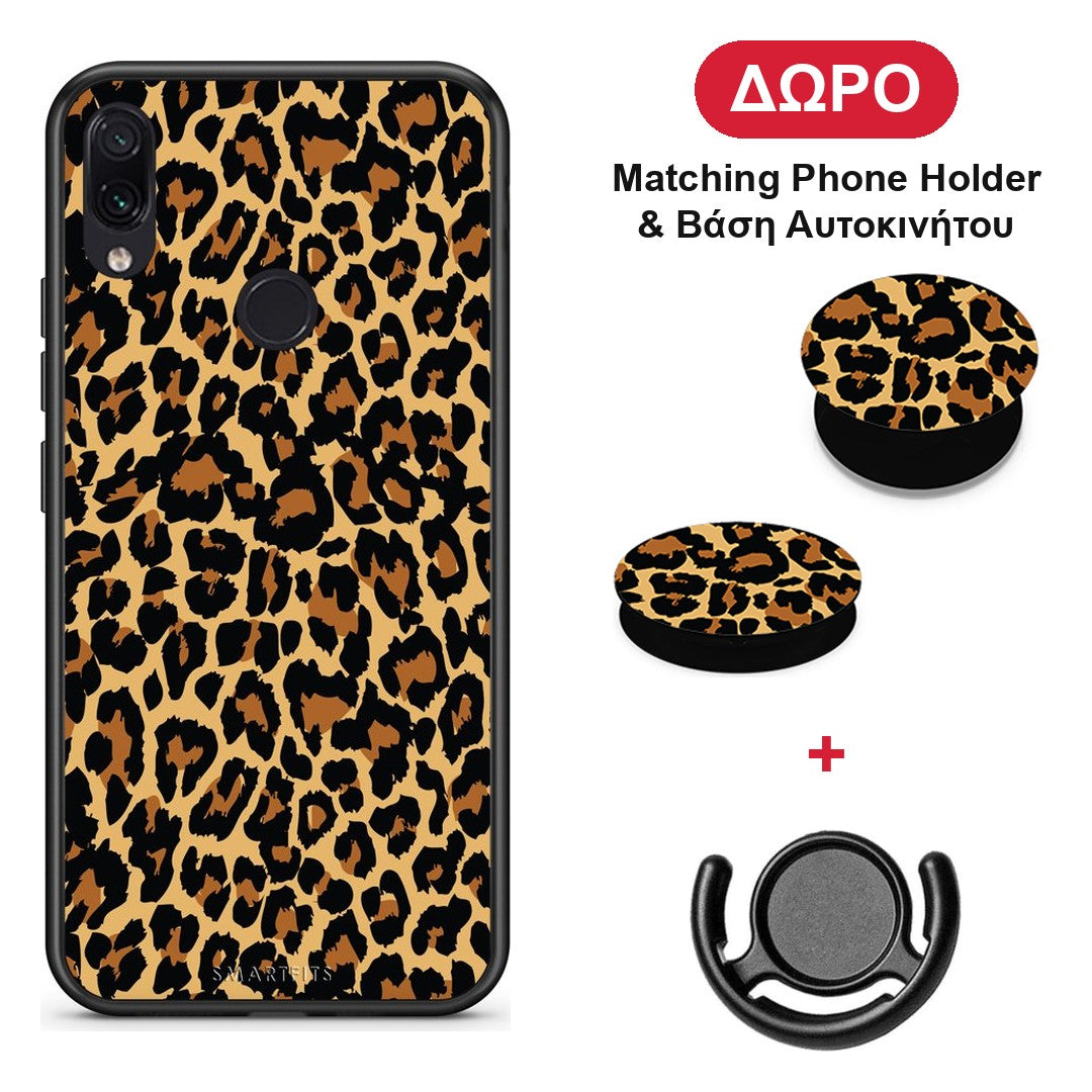 Animal Leopard - Xiaomi Redmi Note 7 θήκη + Δώρο Phone Holder & Βάση Αυτοκινήτου