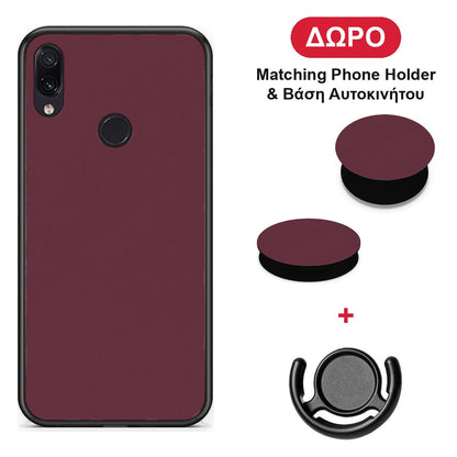 Muted Burgundy - Xiaomi Redmi Note 7 θήκη + Δώρο Phone Holder & Βάση Αυτοκινήτου