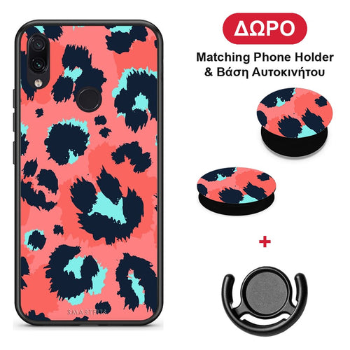 Animal Pink Leopard - Xiaomi Redmi Note 7 θήκη + Δώρο Phone Holder & Βάση Αυτοκινήτου