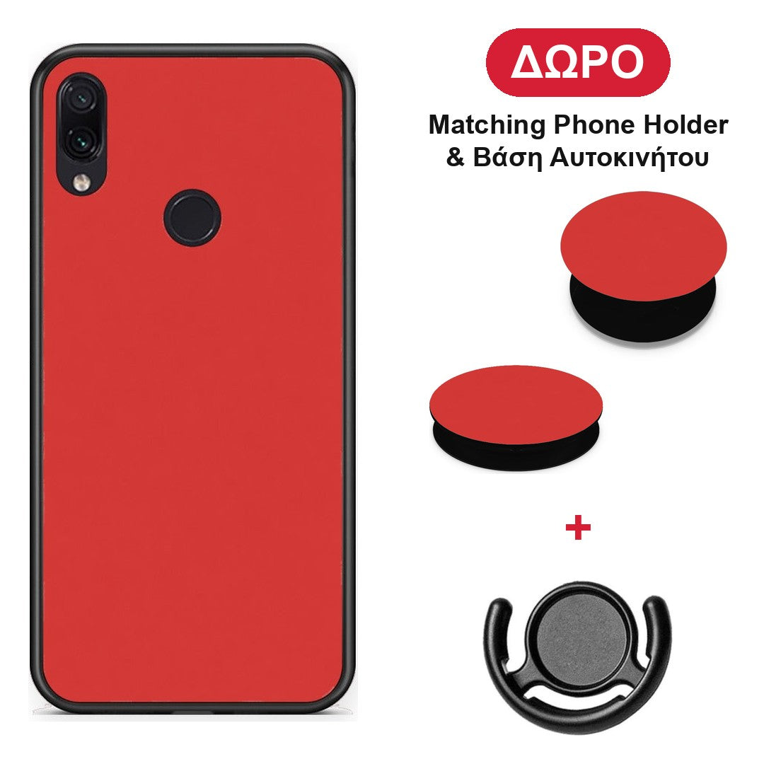 Poppy Red - Xiaomi Redmi Note 7 θήκη + Δώρο Phone Holder & Βάση Αυτοκινήτου