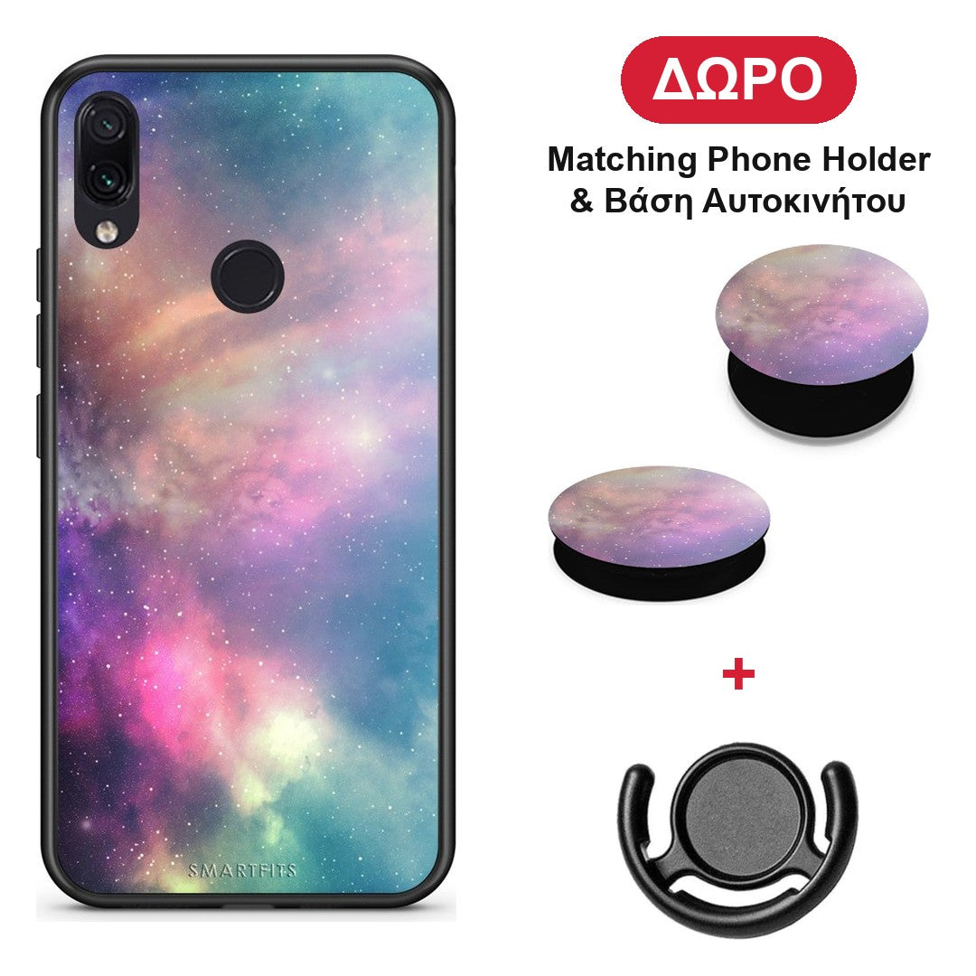 Galactic Rainbow - Xiaomi Redmi Note 7 θήκη + Δώρο Phone Holder & Βάση Αυτοκινήτου