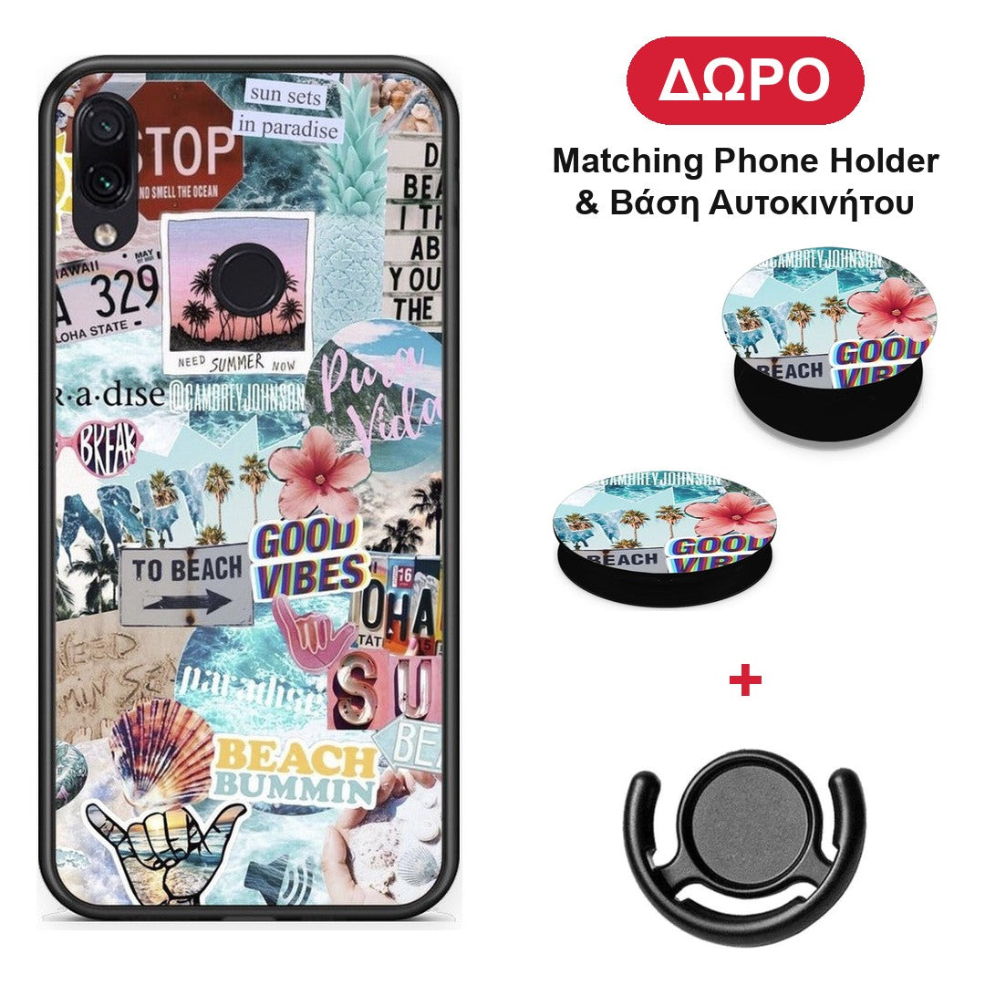 Summer Vibes - Xiaomi Redmi Note 7 θήκη + Δώρο Phone Holder & Βάση Αυτοκινήτου