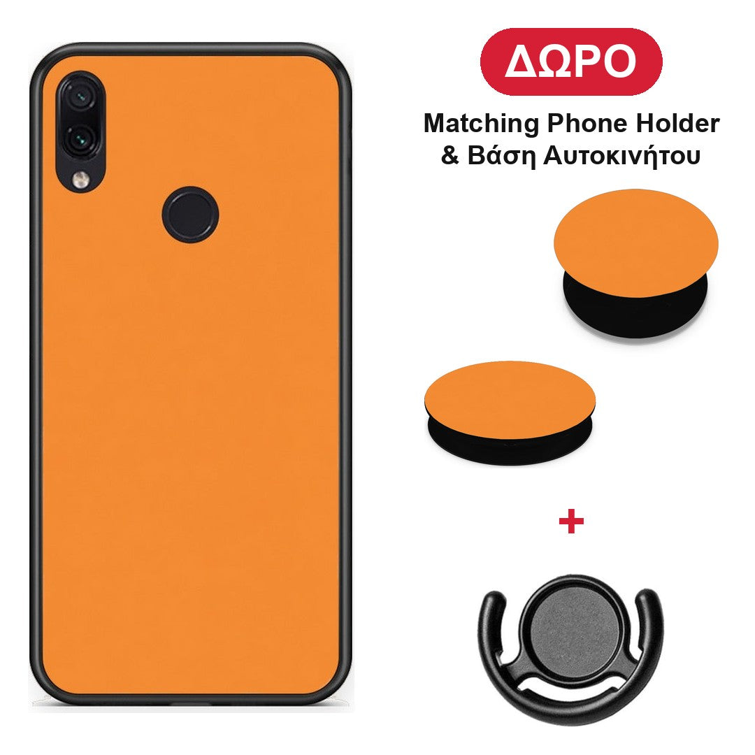 Tangerine Orange - Xiaomi Redmi Note 7 θήκη + Δώρο Phone Holder & Βάση Αυτοκινήτου