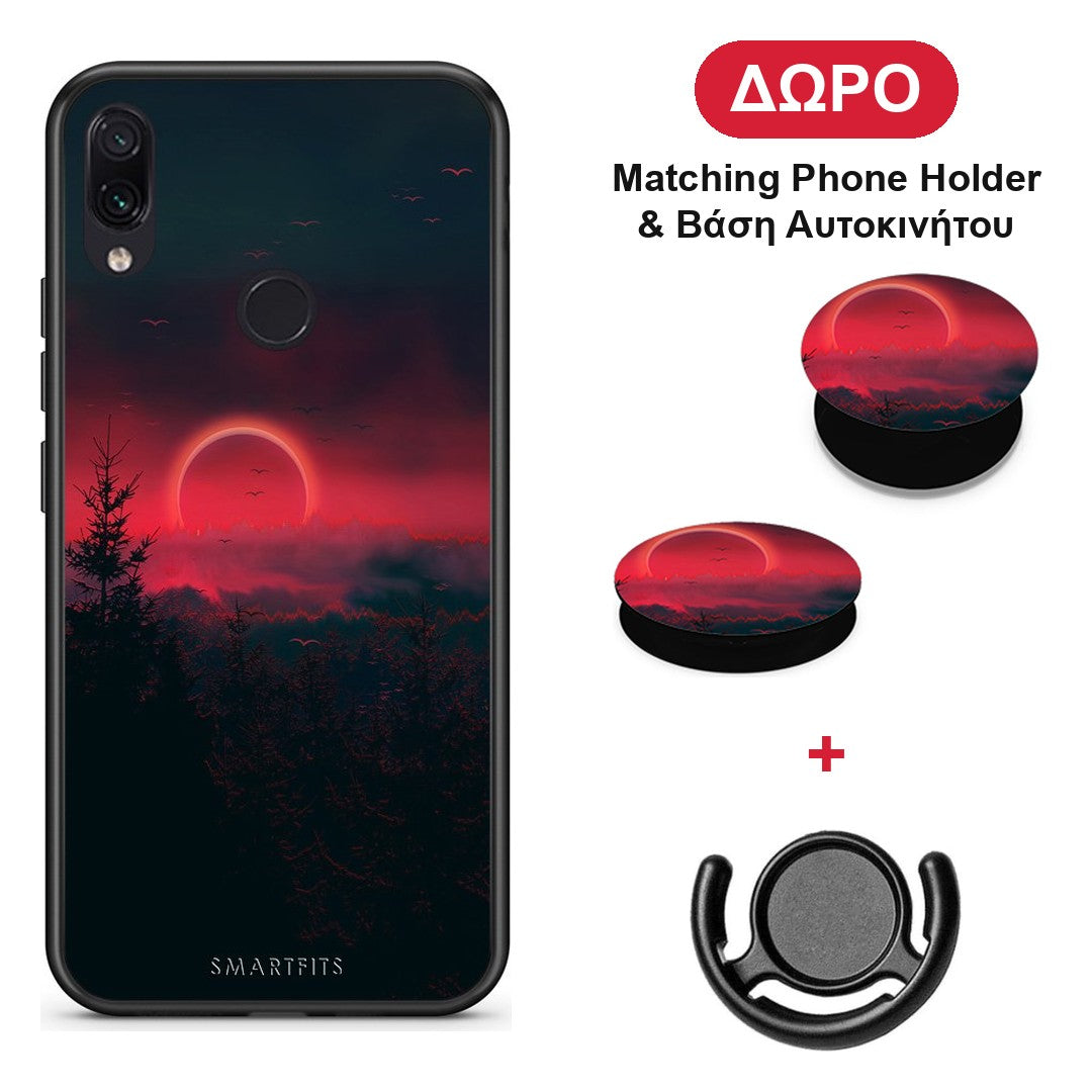 Tropic Sunset - Xiaomi Redmi Note 7 θήκη + Δώρο Phone Holder & Βάση Αυτοκινήτου