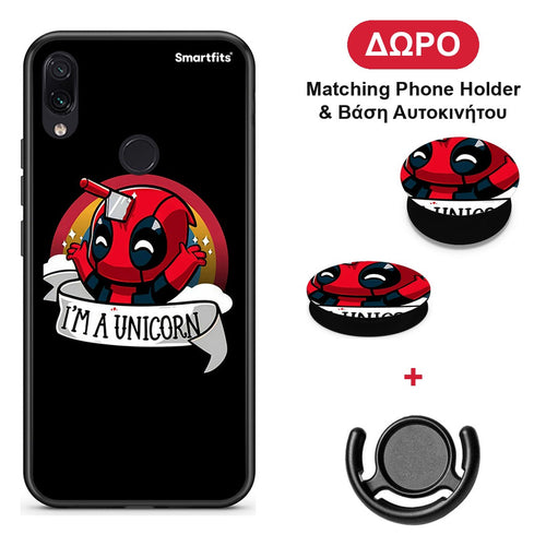 Unicorn Deadpool - Xiaomi Redmi Note 7 θήκη + Δώρο Phone Holder & Βάση Αυτοκινήτου