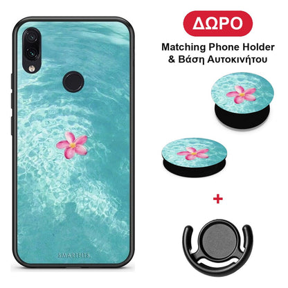 Water Flower - Xiaomi Redmi Note 7 θήκη + Δώρο Phone Holder & Βάση Αυτοκινήτου