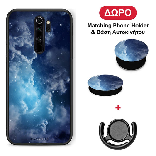 Galactic Blue Sky - Xiaomi Redmi Note 8 Pro θήκη + Δώρο Phone Holder & Βάση Αυτοκινήτου