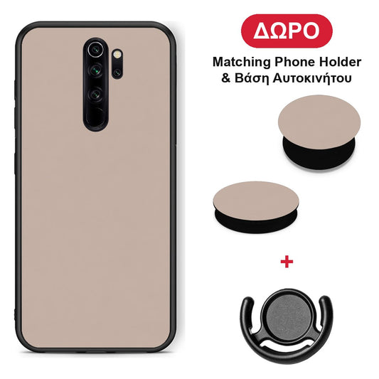 Blush Beige - Xiaomi Redmi Note 8 Pro θήκη + Δώρο Phone Holder & Βάση Αυτοκινήτου
