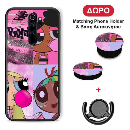 Bubble Girls - Xiaomi Redmi Note 8 Pro θήκη + Δώρο Phone Holder & Βάση Αυτοκινήτου
