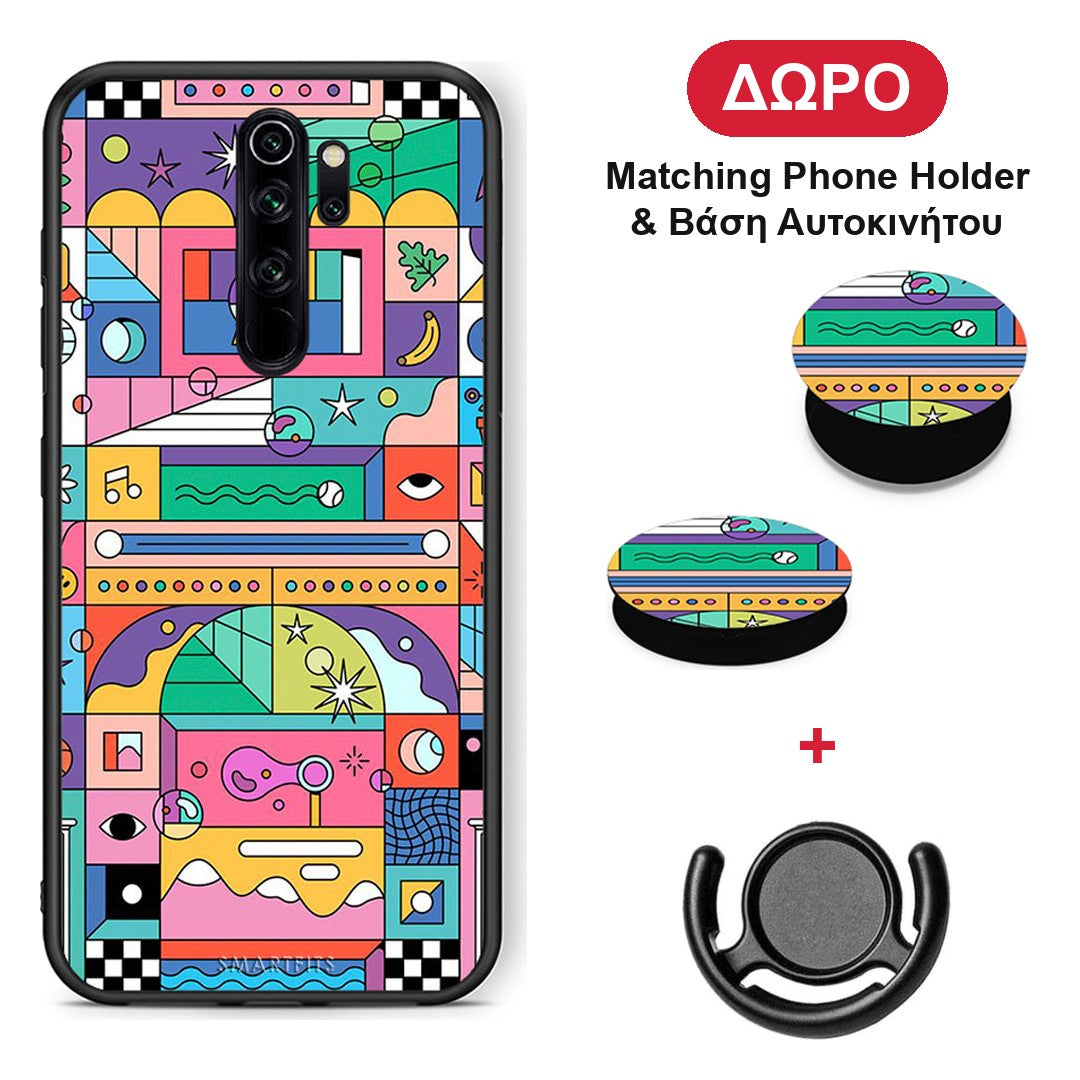 Bubbles Soap - Xiaomi Redmi Note 8 Pro θήκη + Δώρο Phone Holder & Βάση Αυτοκινήτου
