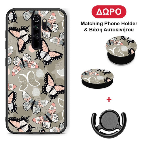 Boho Butterflies - Xiaomi Redmi Note 8 Pro θήκη + Δώρο Phone Holder & Βάση Αυτοκινήτου