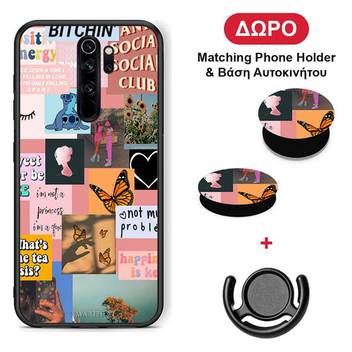 Collage Bitchin - Xiaomi Redmi Note 8 Pro θήκη + Δώρο Phone Holder & Βάση Αυτοκινήτου