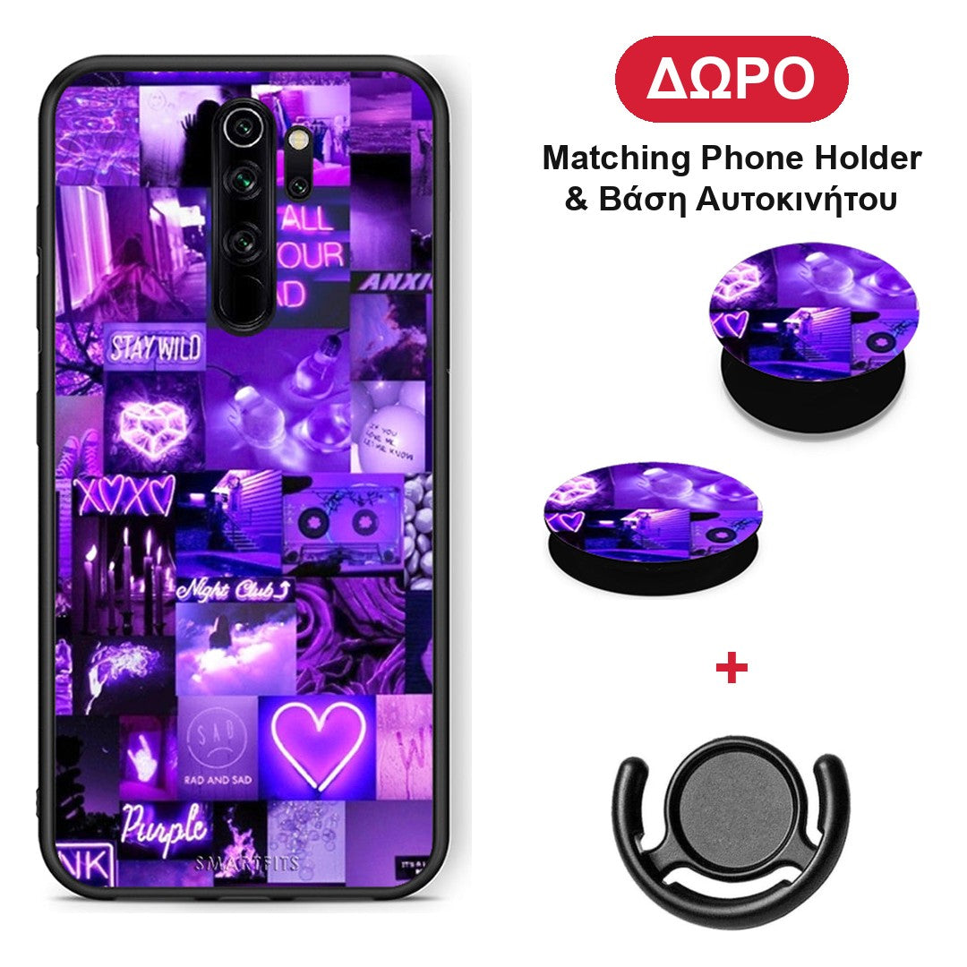 Collage Stay Wild - Xiaomi Redmi Note 8 Pro θήκη + Δώρο Phone Holder & Βάση Αυτοκινήτου