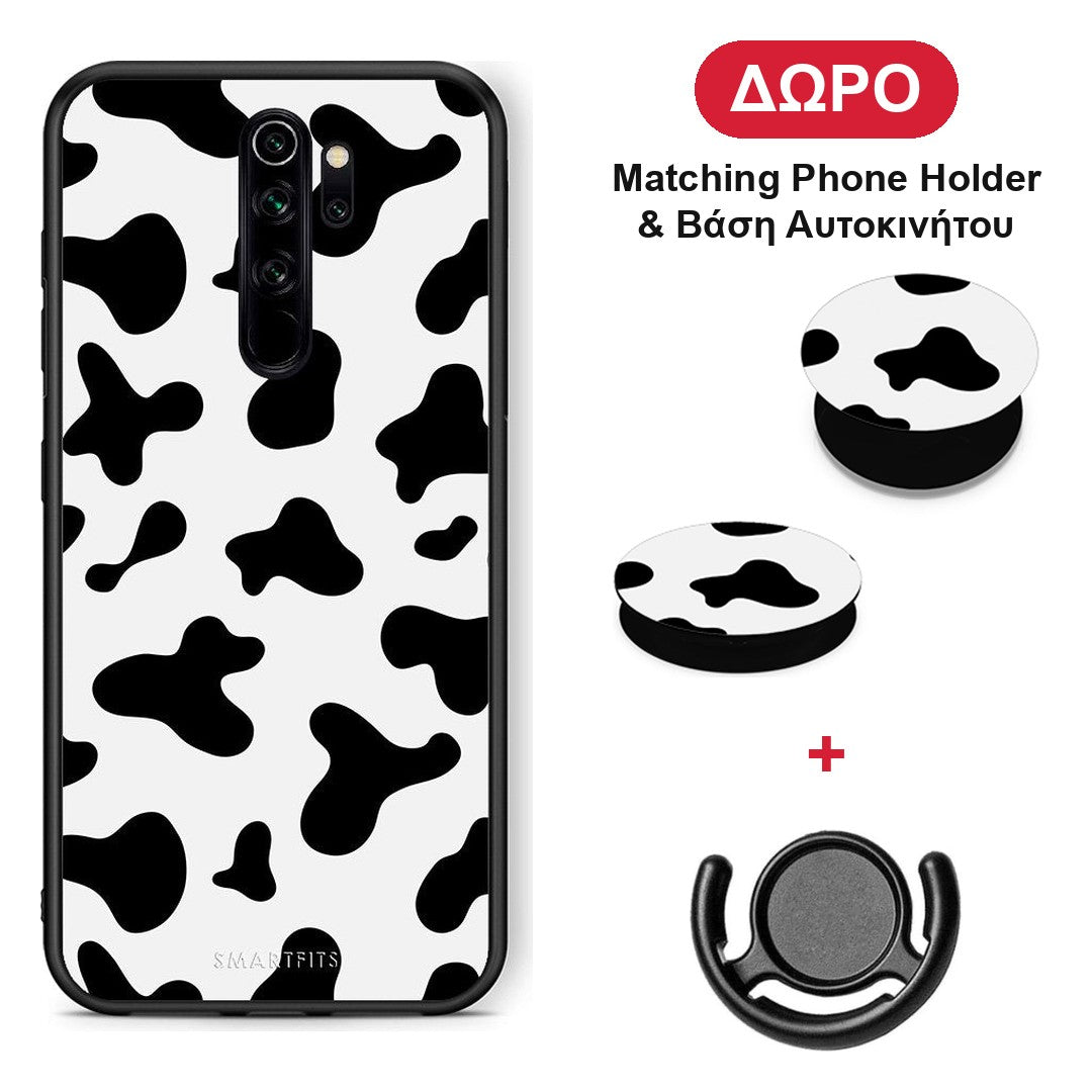 Cow Print - Xiaomi Redmi Note 8 Pro θήκη + Δώρο Phone Holder & Βάση Αυτοκινήτου