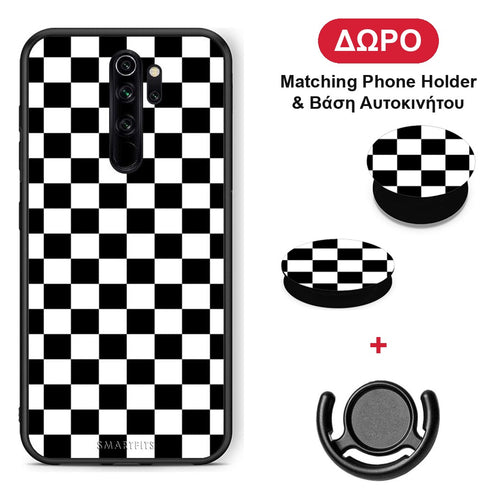 Geometric Squares - Xiaomi Redmi Note 8 Pro θήκη + Δώρο Phone Holder & Βάση Αυτοκινήτου