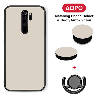 Ivory Beige - Xiaomi Redmi Note 8 Pro θήκη + Δώρο Phone Holder & Βάση Αυτοκινήτου