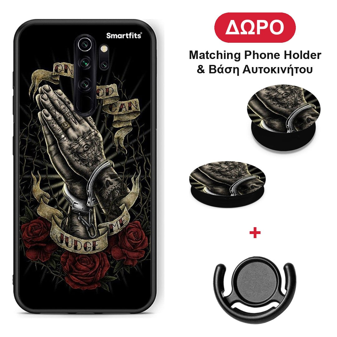 Judge By God - Xiaomi Redmi Note 8 Pro θήκη + Δώρο Phone Holder & Βάση Αυτοκινήτου