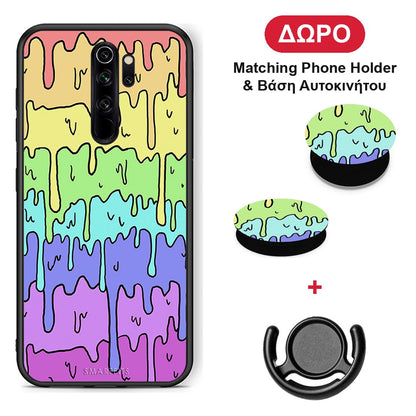 Melting Rainbow - Xiaomi Redmi Note 8 Pro θήκη + Δώρο Phone Holder & Βάση Αυτοκινήτου
