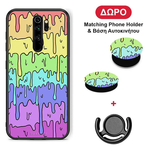 Melting Rainbow - Xiaomi Redmi Note 8 Pro θήκη + Δώρο Phone Holder & Βάση Αυτοκινήτου