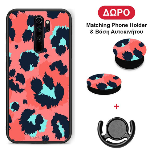 Animal Pink Leopard - Xiaomi Redmi Note 8 Pro θήκη + Δώρο Phone Holder & Βάση Αυτοκινήτου