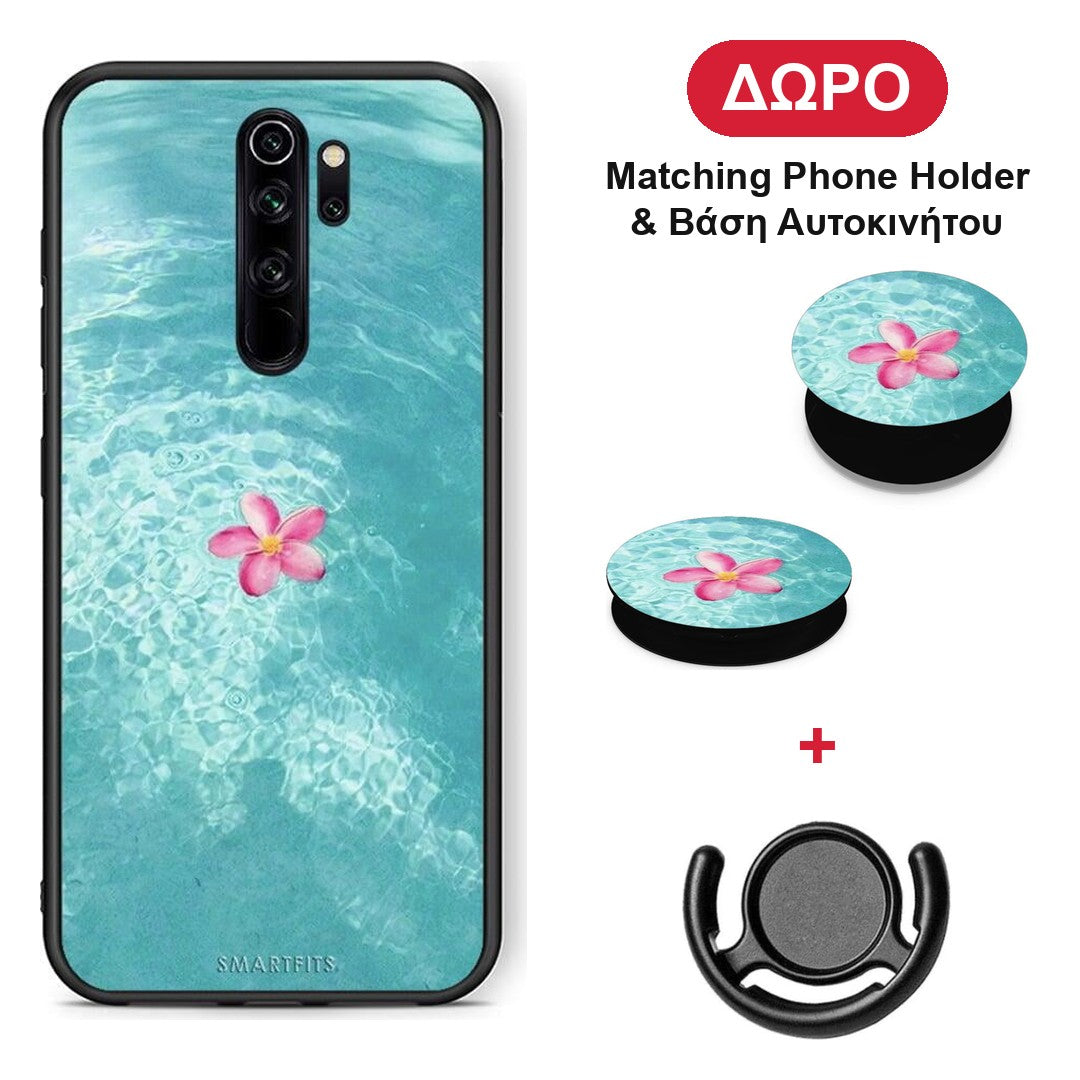 Water Flower - Xiaomi Redmi Note 8 Pro θήκη + Δώρο Phone Holder & Βάση Αυτοκινήτου