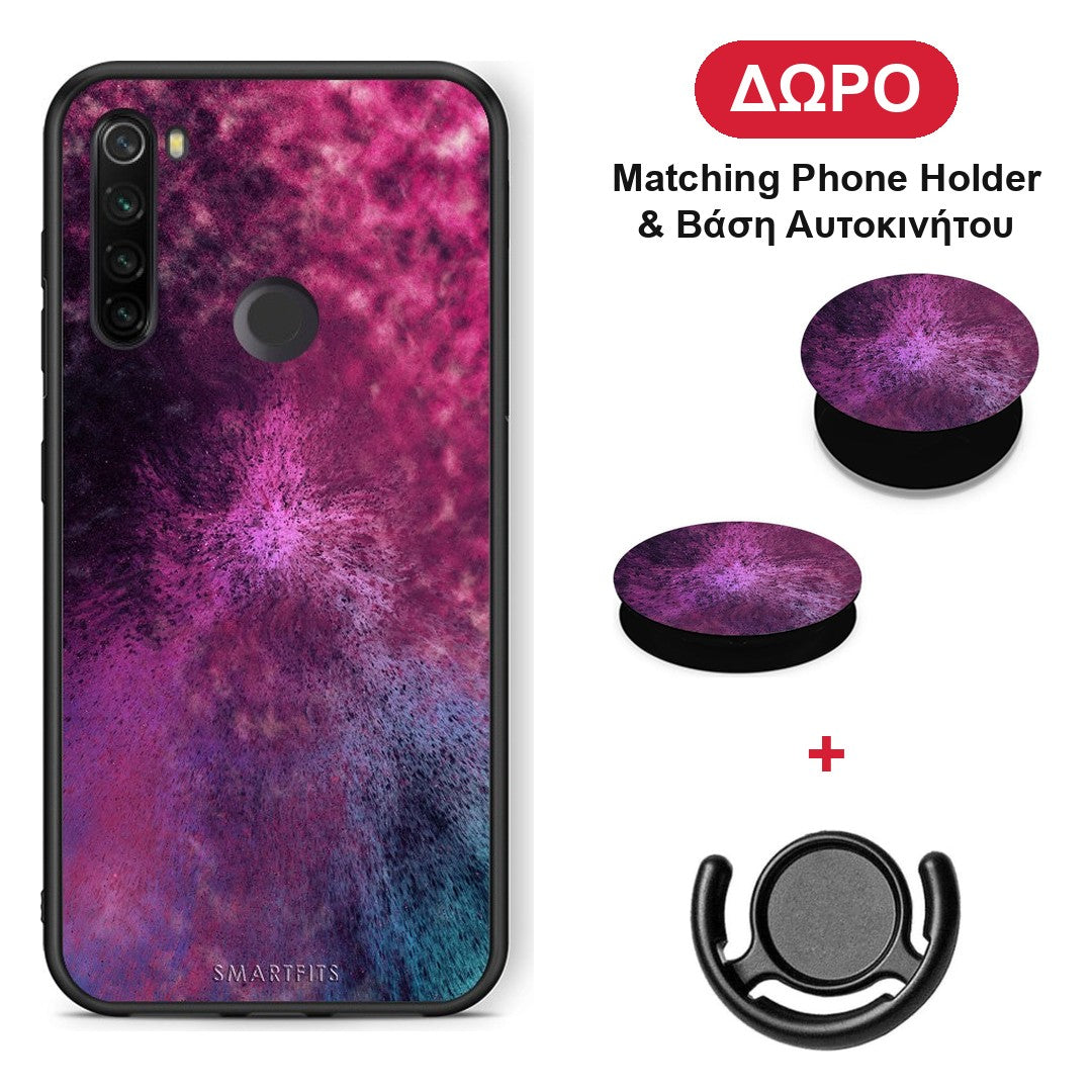 Galactic Aurora - Xiaomi Redmi Note 8T θήκη + Δώρο Phone Holder & Βάση Αυτοκινήτου