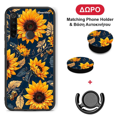 Autumn Sunflowers - Xiaomi Redmi Note 8T θήκη + Δώρο Phone Holder & Βάση Αυτοκινήτου