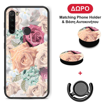 Floral Bouquet - Xiaomi Redmi Note 8T θήκη + Δώρο Phone Holder & Βάση Αυτοκινήτου